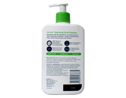 CeraVe Hydrating Facial Cleanser For Normal to Dry Skin Moisture Balance 16 oz