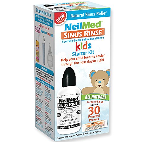 NeilMed Sinus Rinse Kids Starter Kit One Squeeze Bottle & 30 Premixed Packets