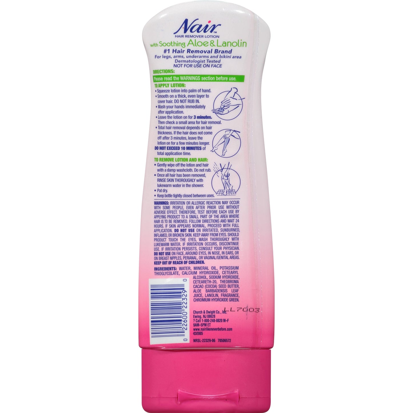 Nair Hair Remover Lotion For Legs Body Soothing Aloe & Lanolin 9 Ounce
