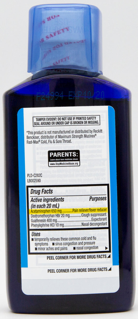 Quality Choice Max Strength Mucus Relief Cold, Flu, & Sore Throat 6 FL OZ