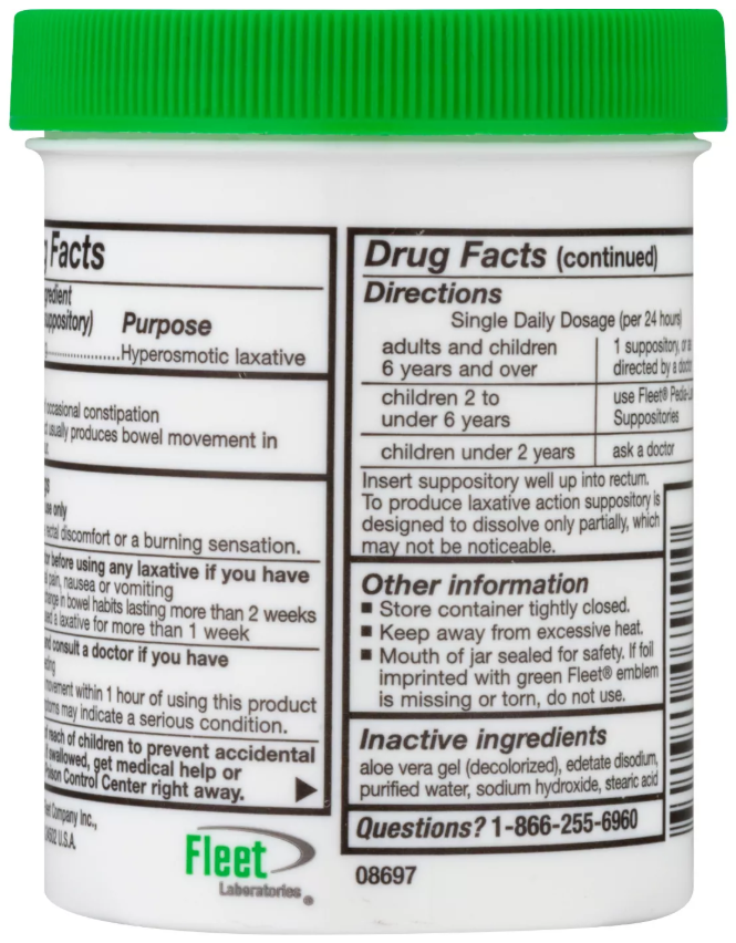 Fleet Glycerin Suppositories Adult 50