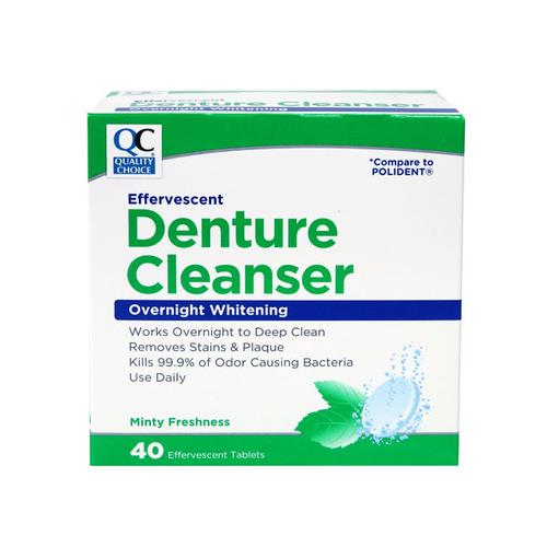 Quality Choice Denture Cleanser Overnight Whitening 40 Tablets Each