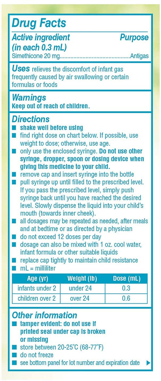 Mylicon Infant Gas Relief Dye Free Drops, 1 fl oz, 100 Doses