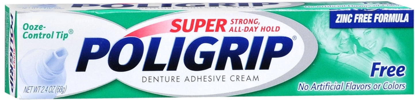 Super Poligrip Denture Adhesive Cream 2.4 Ounce Each
