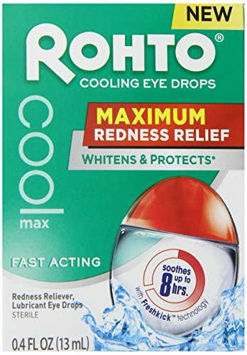 Rohto Cooling Eye Drops Maximum Redness Relief, Lubricates & Protects 0.4 Ounce