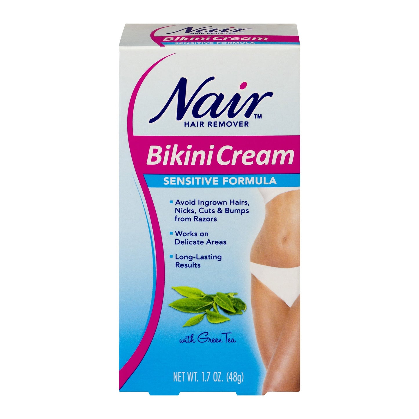 Nair Hair Remover Bikini Cream With Green Tea Sensitive Formula 1.70 Ounce Each