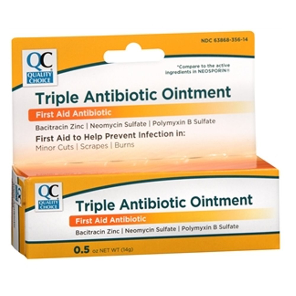 Quality Choice Triple Antibiotic Ointment First Aid 0.5 Ounce Each