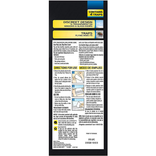 Black Flag Window Fly Trap Catches All Flying Insects 4 Traps