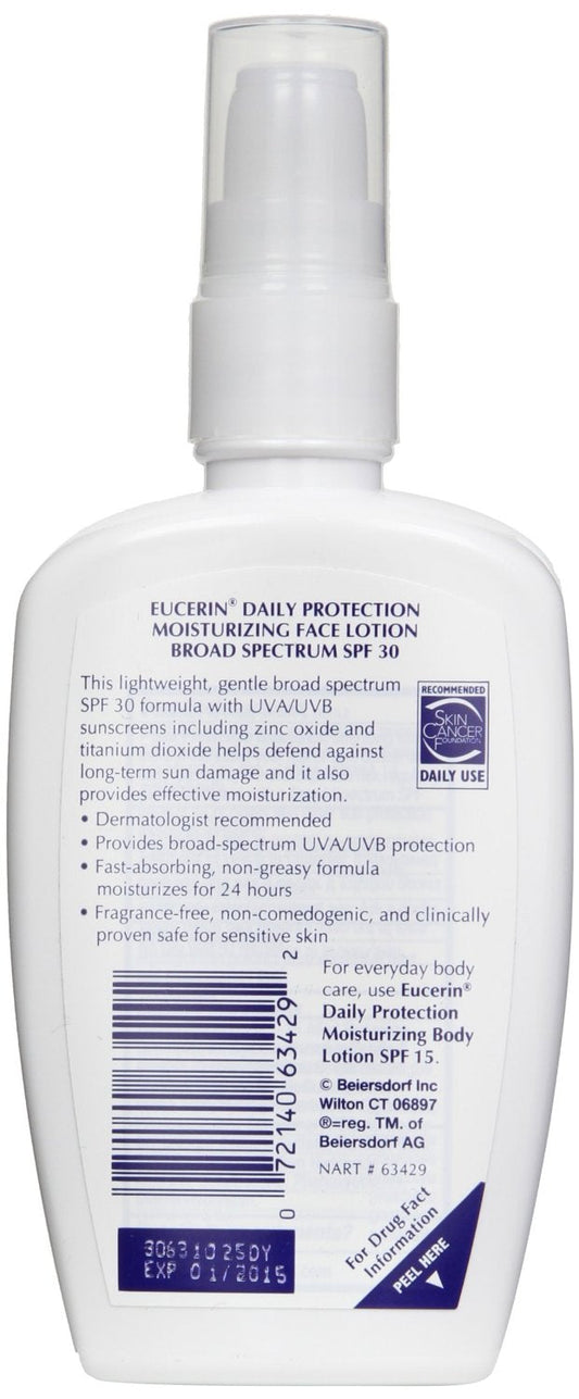 EUCERIN Daily Protection MOISTURIZING FACE LOTION, SPF 30, Sensitive Skin, 4 oz.