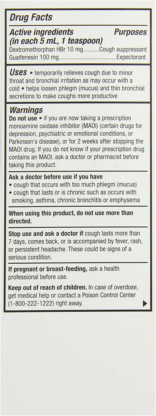 Quality Choice Non Drowsy Adult Tussin Dm Cough & Chest Congestion 8Oz Each