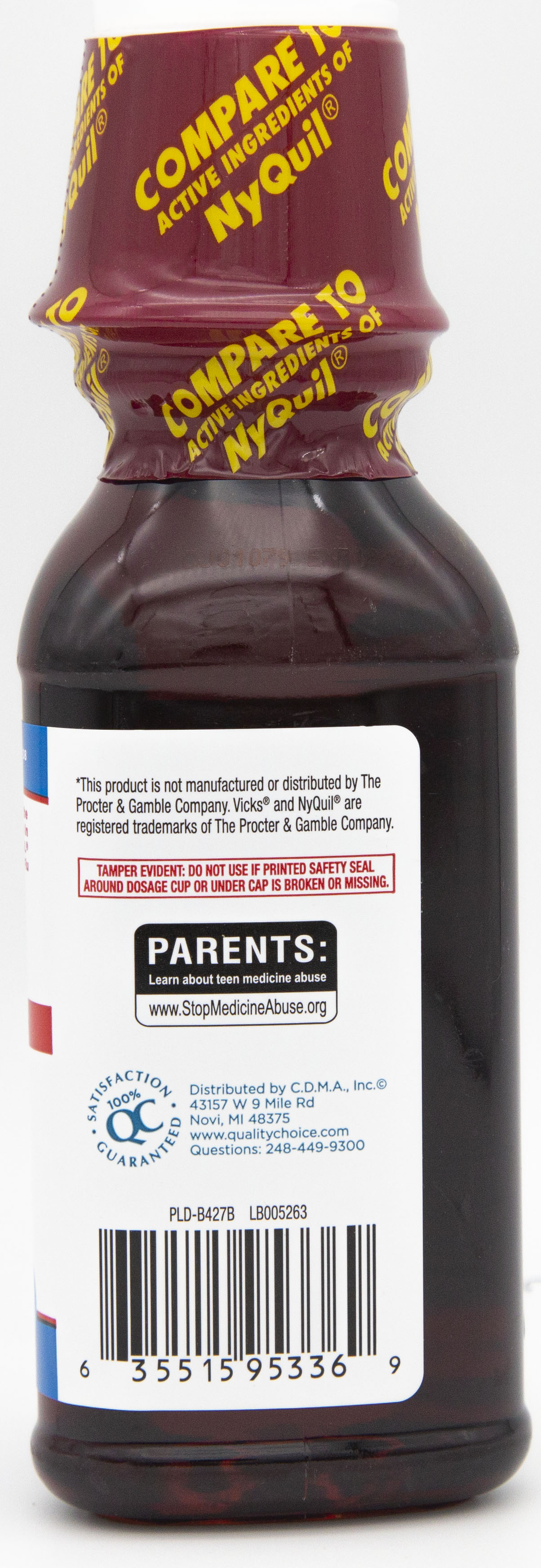 Quality Choice Nighttime Cold & Flu Liquid Cherry Flavor 8 FL OZ