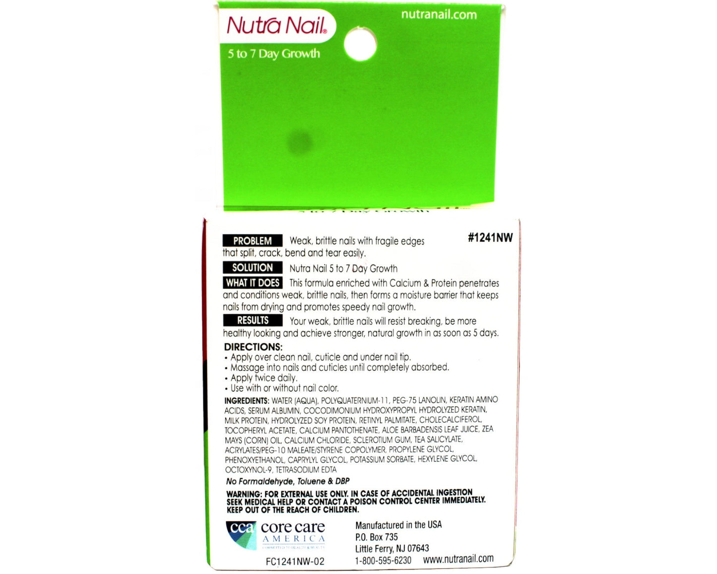 Nutra Nail 5 to 7 Day Growth Treatment - Fast Keratin Nail Strengthener Repair Serum Formula for Thin, Brittle, & Damaged Nails (0.47 fl oz)