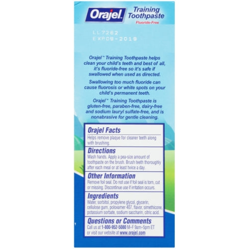 Orajel Toddler Training Toothpaste Paw Patrol Tooty Fruity Flavor 1.50 Ounce Each