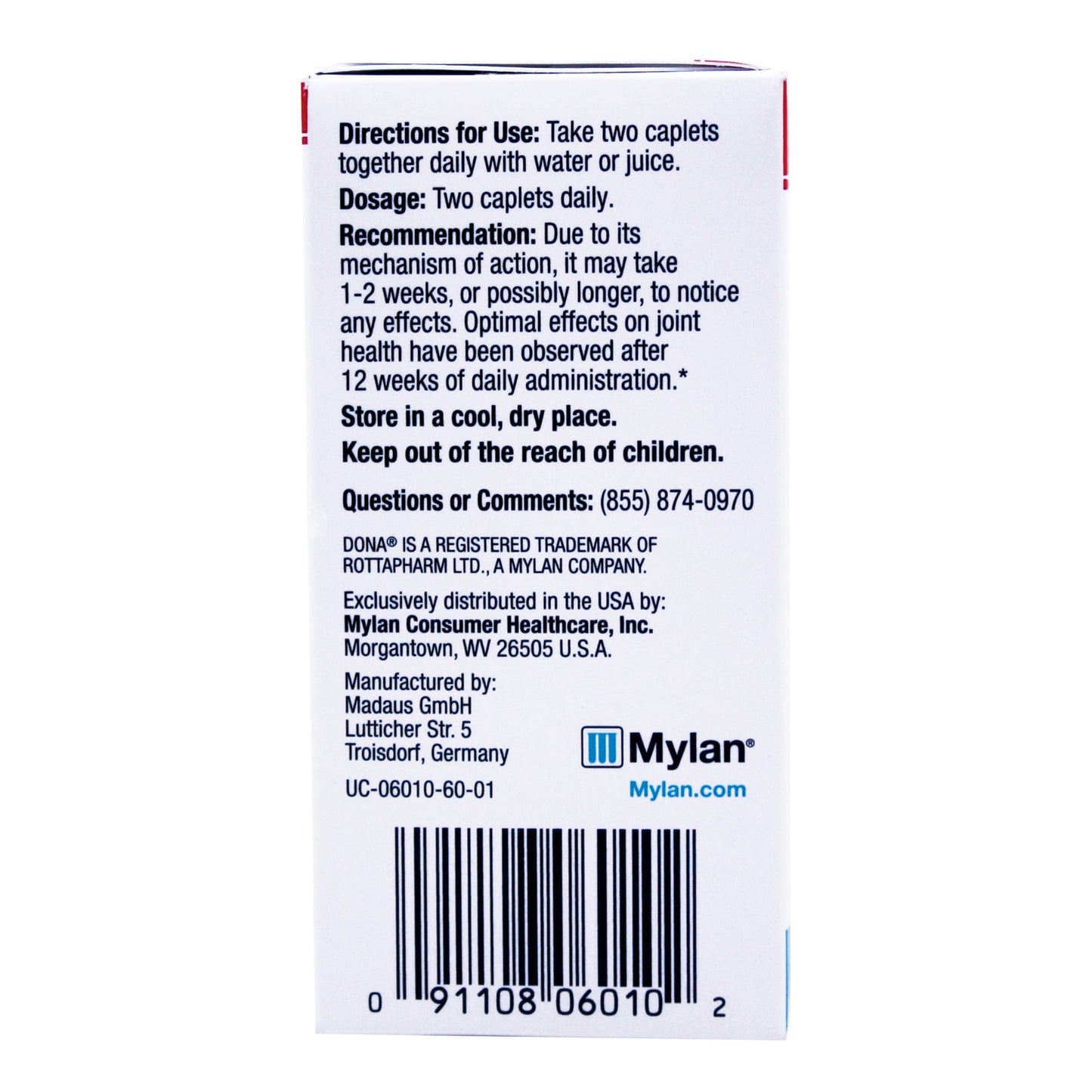 Dona Crystalline Glucosamine Sulfate 750 Mg, 60 Count
