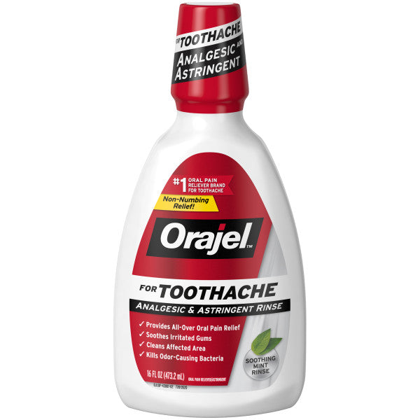 Orajel Analgesic & Astringent Rinse for Toothache, 16 oz