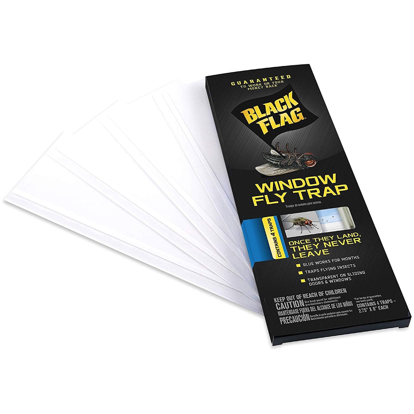 Black Flag Window Fly Trap Catches All Flying Insects 4 Traps