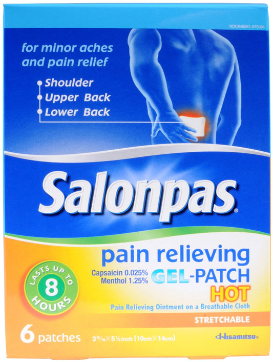 Salonpas Pain Relieving Gel Patch Hot 6 Count