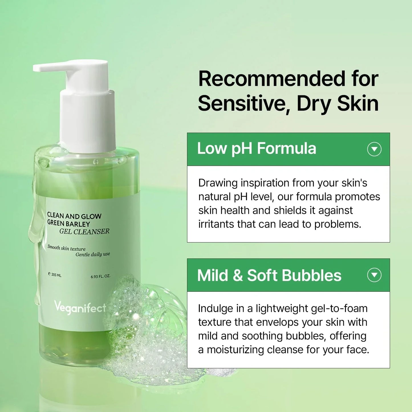 Clean and Glow Green Barley Gel Cleanser
