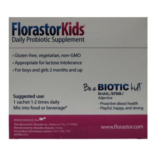 Biocodex Florastor Kids Probiotic Dietary Supplement Packets 20 Count Each