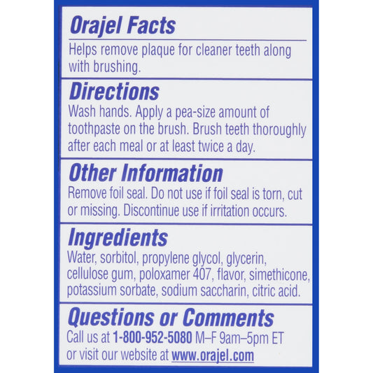 Orajel Toddler Training Toothpaste Paw Patrol Tooty Fruity Flavor 1.50 Ounce Each