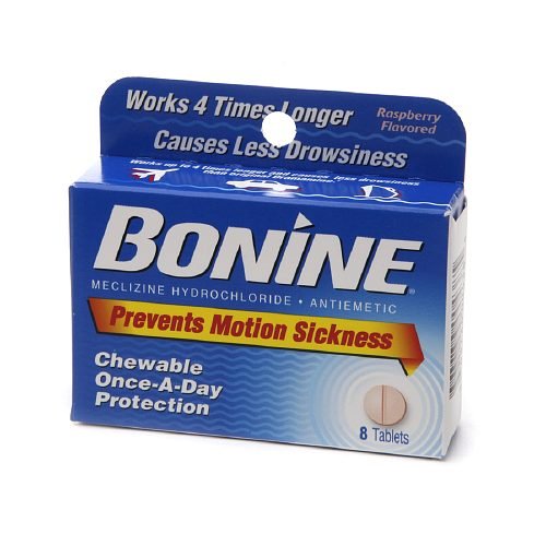 Bonine Motion Sickness Prevention Raspberry Chewable Tablets 8 Each