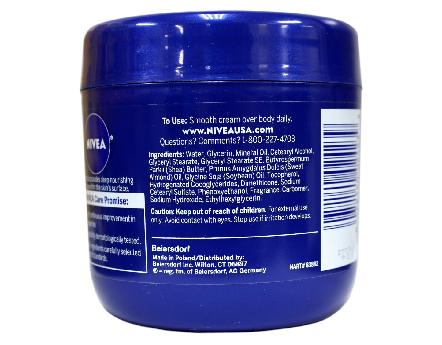 Nivea Body Cream Essentially Enriched Almond Oil for Dry Skin 13.5 oz Jar