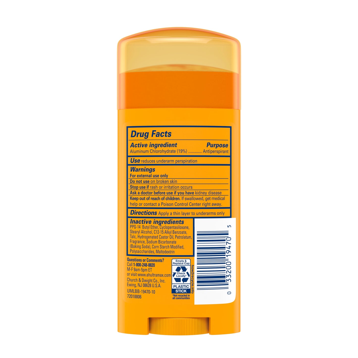 Arm & Hammer ULTRAMAX Anti Perspirant Deodorant Powder Fresh 2.6 Ounce Each