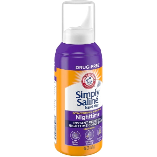 Simply Saline Plus Nighttime Nasal Mist+Eucalyptus Extra Strength 4.25  Ounce Each
