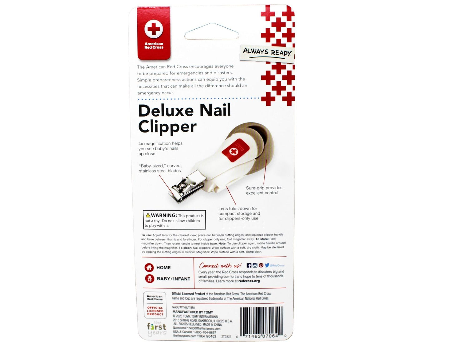 The First Years American Red Cross Deluxe Baby Nail Clippers with Magnifier, Infant Nail Clippers