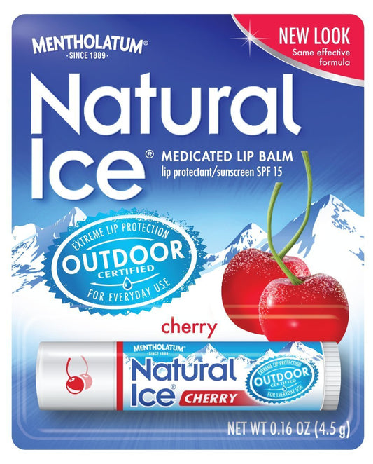 Mentholatum Natural Ice Medicated Lip Protectant Sunscreen SPF 15 Cherry Balm