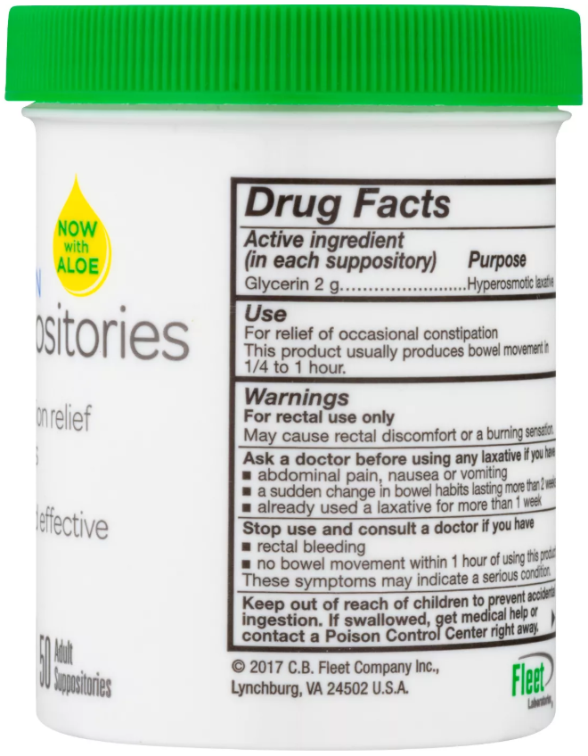Fleet Glycerin Suppositories Adult 50