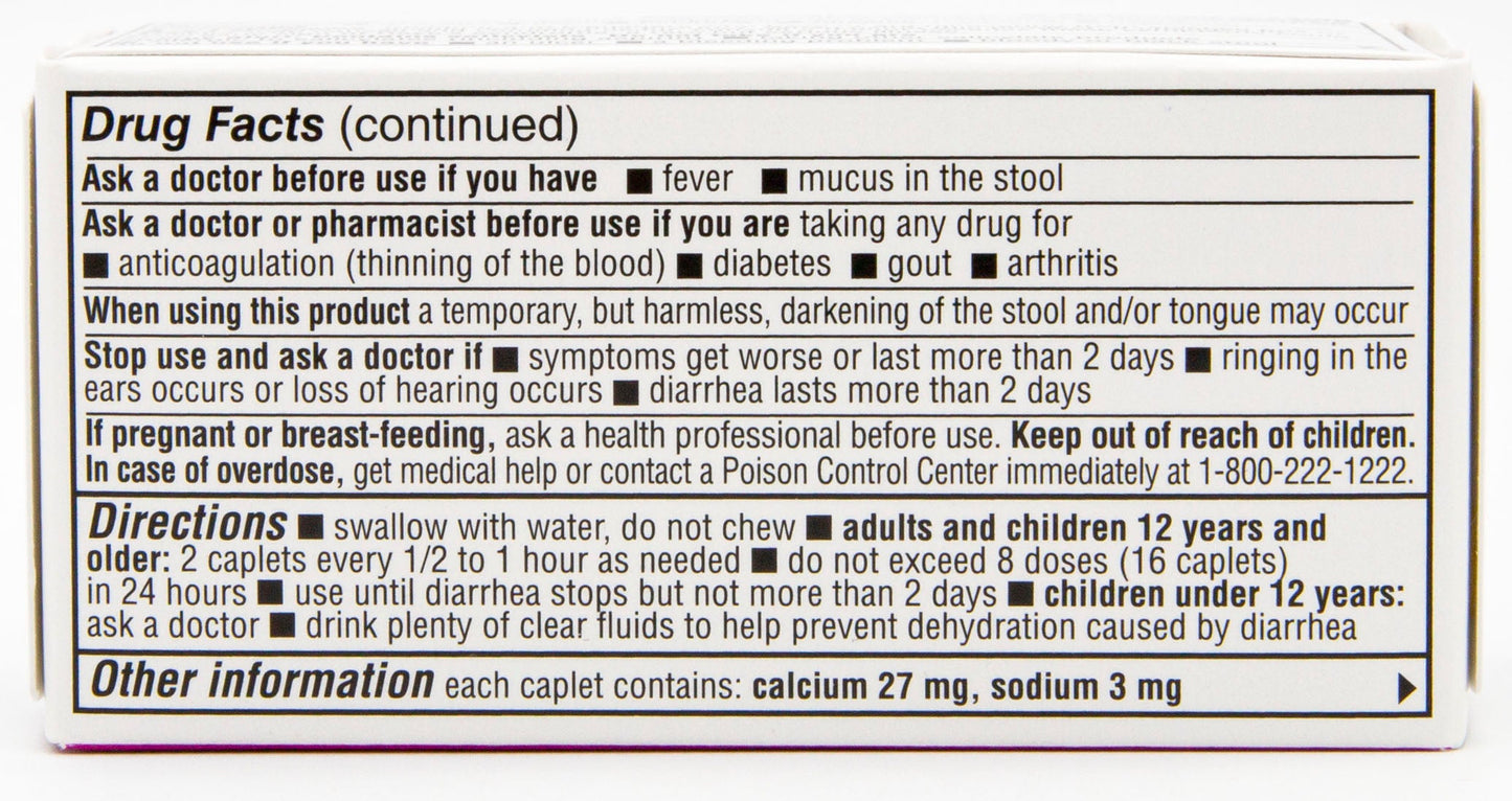 Quality Choice Pink Bismuth Stomach Relief 40 Caplets