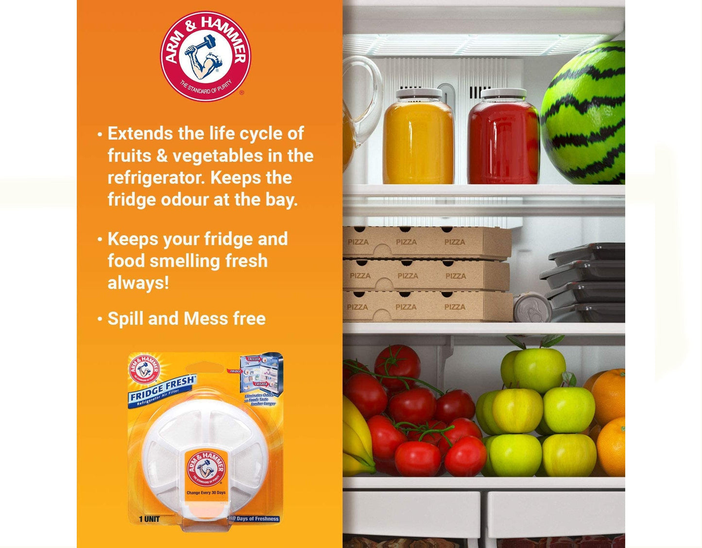 Arm and Hammer Fridge Fresh Baking Soda Disc