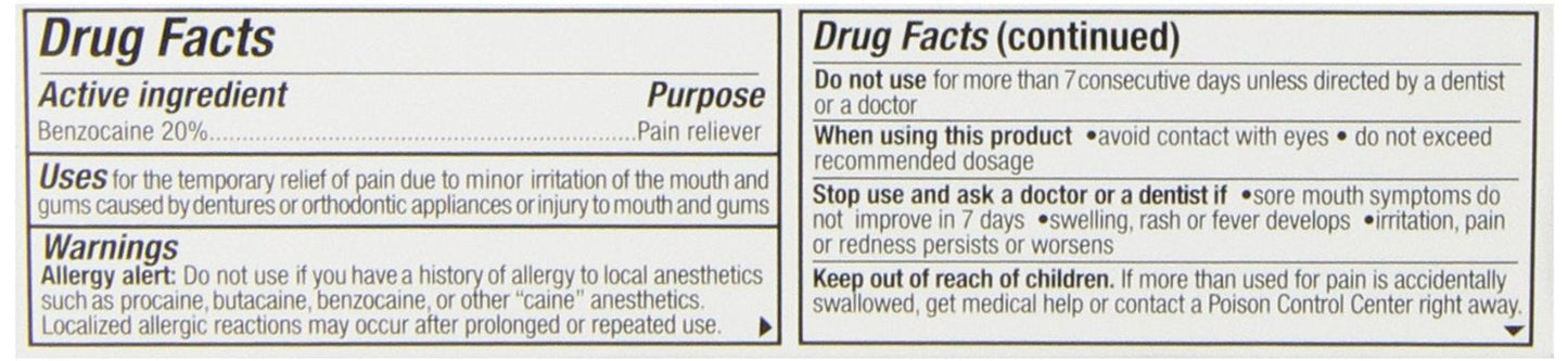 Benzodent Dental Pain Relieving Cream 1 Ounce Temporary Relief from Denture Pains