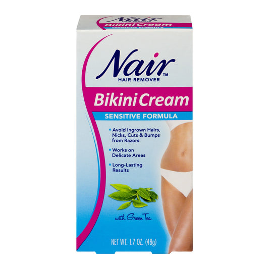 Nair Hair Remover Bikini Cream With Green Tea Sensitive Formula 1.70 Ounce Each