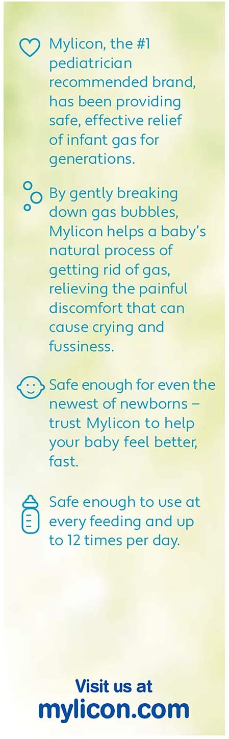 Mylicon Infant Gas Relief Dye Free Drops, 1 fl oz, 100 Doses