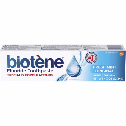 Biotene Original Fluoride Toothpaste Fresh Mint 4.3 Ounce Each
