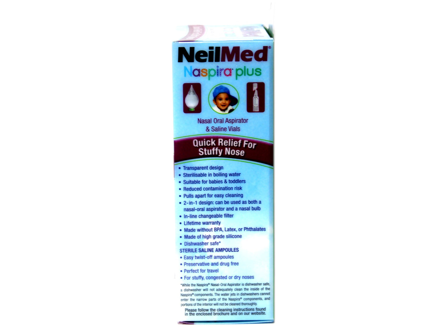 NeilMed Naspira Plus Babies & Kids Nasal-Oral Aspirator with Saline Vials