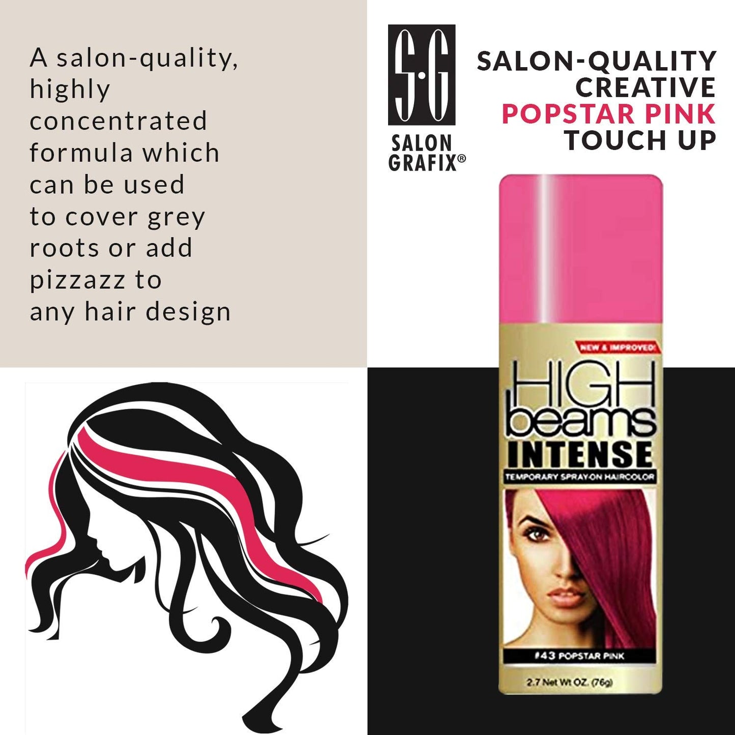 High Beams Intense Fashion Color Popstar Pink, 2.7 Ounce
