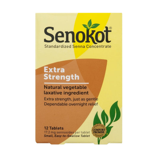 Senokot Extra Strength Natural Vegetable Laxative, 12 Tablets
