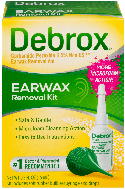 Debrox Drops Earwax Removal Aid Kit - 15 ml Drops with Bulb Syringe