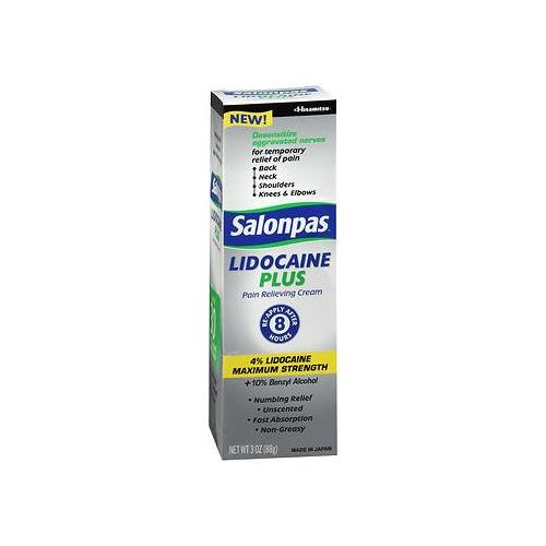 Salonpas lidocaine pain relieving cream! 4% lidocaine 3Ounce each