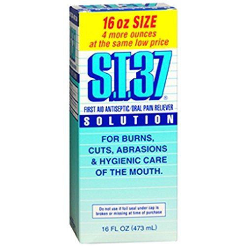 S.T.37 First Aid Antiseptic Oral Pain Reliever Solution 16 Ounce