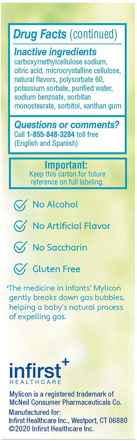 Mylicon Infant Gas Relief Dye Free Drops, 1 fl oz, 100 Doses