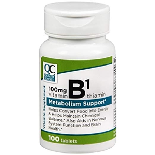 Quality Choice Vitamin B-1 Metabolism Support 100mg 100 Tablets Each