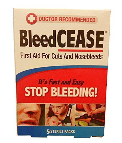 BleedCease Stop Bleeding First Aid for Cuts & Nosebleeds 5 Sterile Packs Each