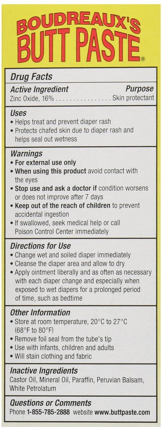 Boudreaux's Butt Paste Diaper Rash Ointment Original 2 oz