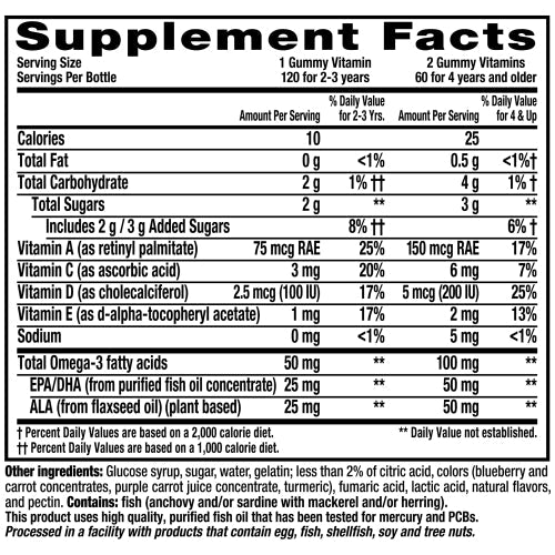 Lil Critters VitaFusion Omega-3 DHA Dietary Supplement 120 Gummy Fish