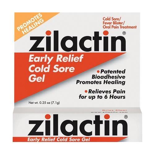 Zilactin Cold Sore Gel Medicated Gel 0.25 Ounce Each