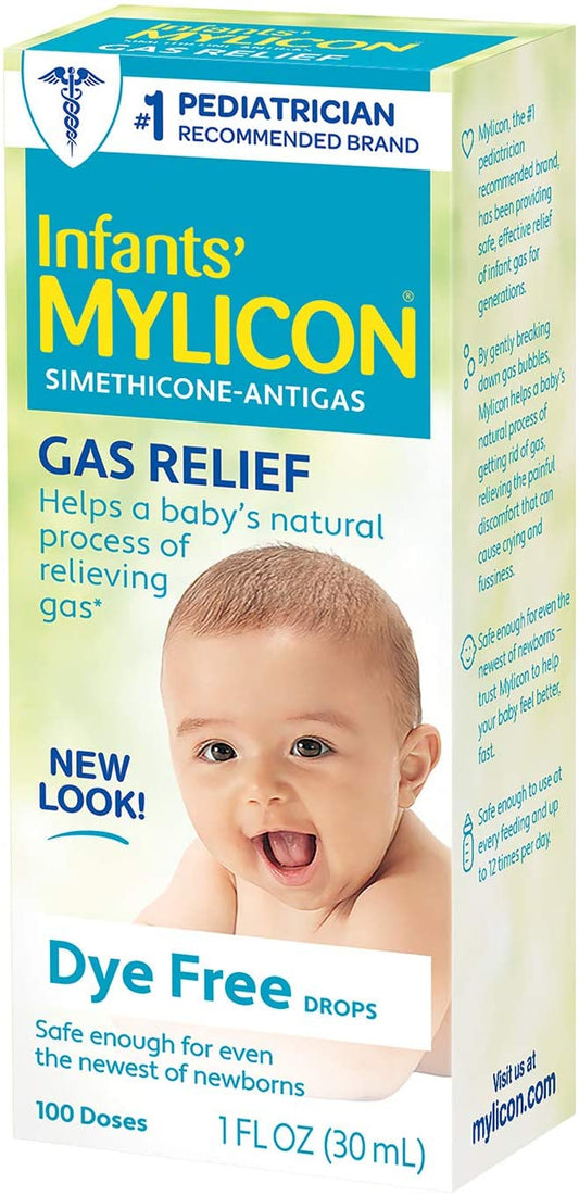 Mylicon Infant Gas Relief Dye Free Drops, 1 fl oz, 100 Doses